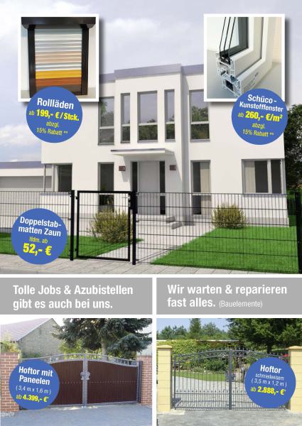 Zaun-Flyer, Zäune, Tore, Schiebetor, Pforte