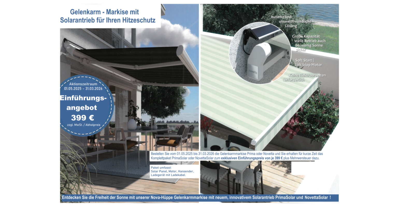 Markise, Gelenkarmmarkise, Solar, Hitzeschutz Markise, Gelenkarmmarkise, Solar, Hitzeschutz